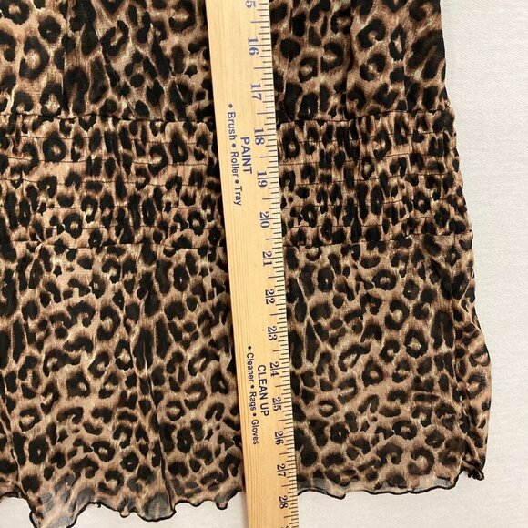 INC International Concepts Brown Leopard Print Stretch Short Sleeve Top 1X - Picture 5 of 9